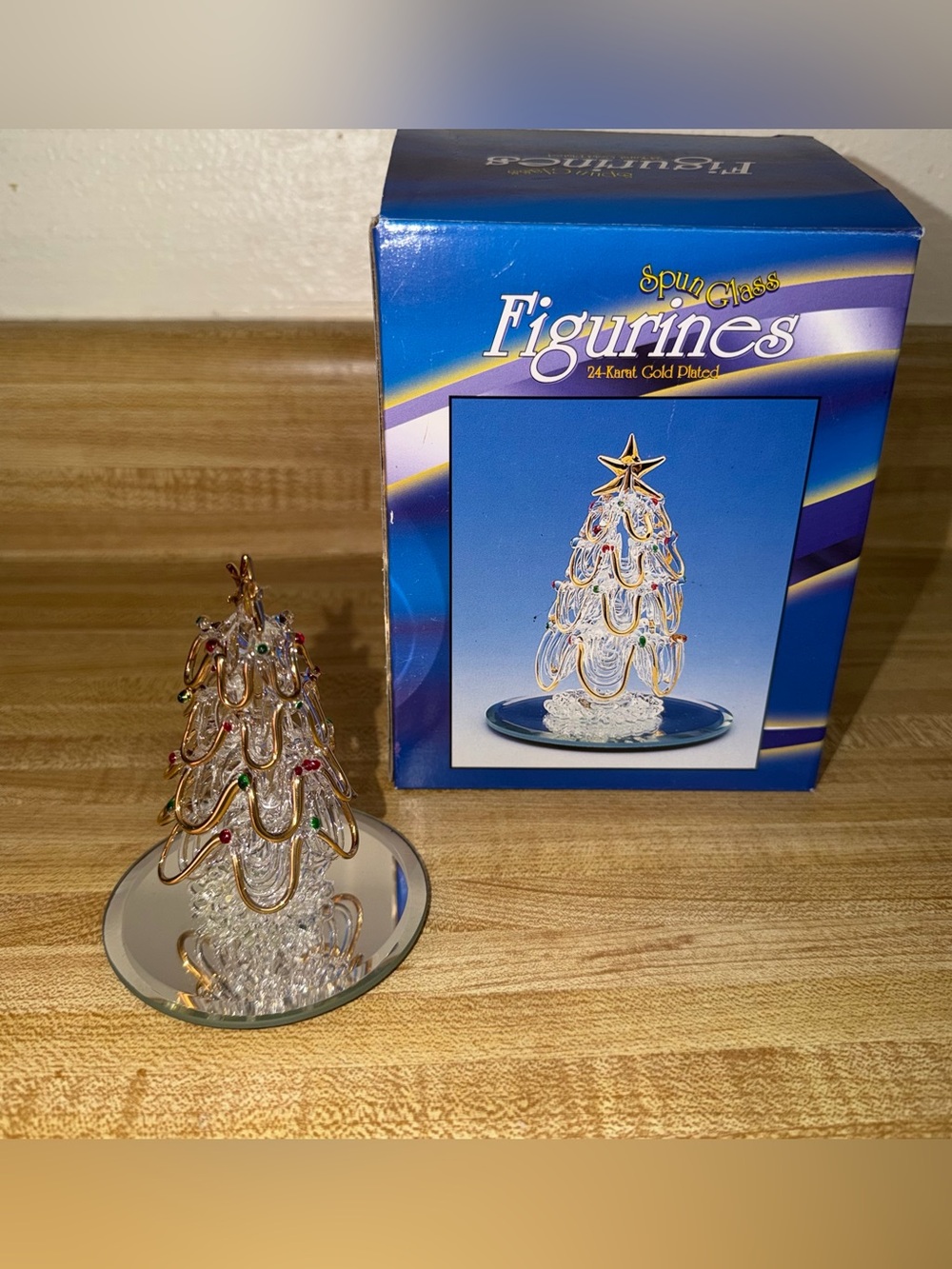 24-Karat Gold Plated spun glass Christmas Tree home decor holiday